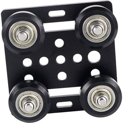 Poulie profilée - Aluminium V groove Compatible profilé 2020 - Imprimante 3D - Noir (1/5)