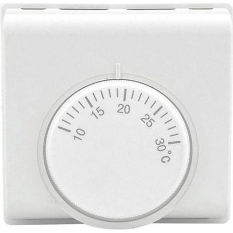 Termostato ambiente, regolatore meccanico della temperatura, interruttore termostato con 2 viti per aria condizionata centralizzata, nuovo, 220 V, bianco