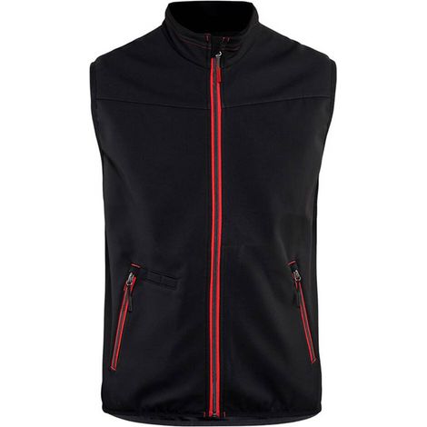 Gilet da lavoro softshell senza maniche stretch 3850 Nero/Rosso L (1/4)