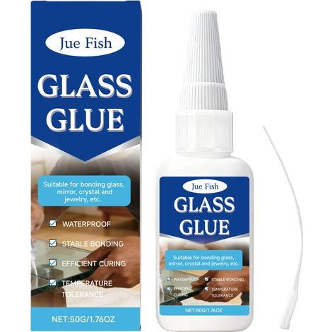 Hochfester Glaskleber, schnelltrocknend und zuverlässig, mit transparenter und natürlicher Klebeverbindung. 50 g (1/5)