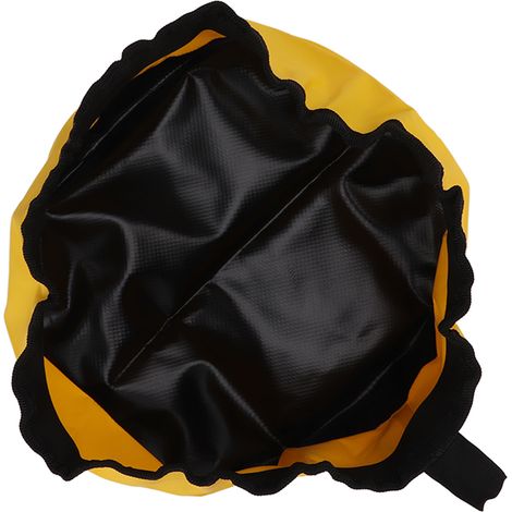 Faltbarer Eimer mit Griff, leicht und zusammenklappbar, aus dickem PVC, für Camping, Wandern und Angeln. Gelb, 5 l. (1/4)