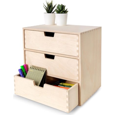 Schubladenbox Schubladenelement 28,5 x 20 x 28,5 cm - Mini-Kommode für Kleinigkeiten aus Birken-Sperrholz