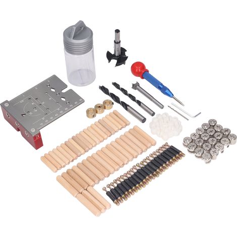 Jeu de gabarit de perçage 35mm pour chevilles, guide de perceuse à bois, outil d'assemblage de meubles, kit de menuiserie précis. (1/5)