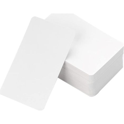 Cartes De Visite Vierges - Papier Kraft 300 G M2 - 5 X 9 Cm - Recto Verso Imprimable - Coins Arrondis - Lot De 100