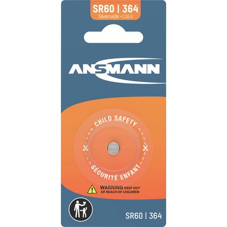 Ansmann Knopfzelle 364 1.55 V 1 St. 9 mAh Silberoxid Silberoxid Knopfzelle SR60 / SR621 / 364 (1/2)