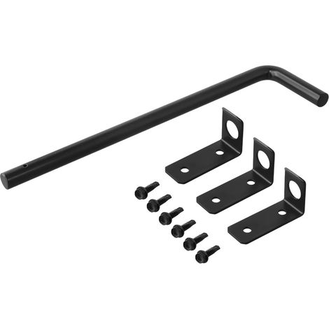 Verrou de sécurité robuste pour double portail, en métal noir (1/5)