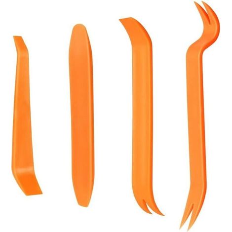 4 outils de démontage de garnitures de voiture, kit professionnel de démontage et d'installation de garnitures intérieures radio et audio pour tableau de bord, outil de levier d'installation.