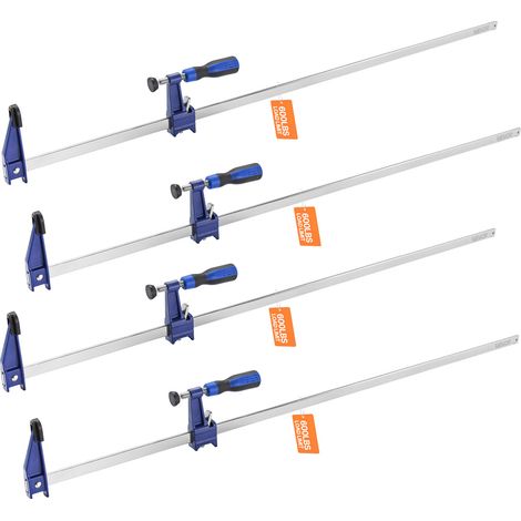 VEVOR Serre-Joints Verrouillable 4PCs Ouverture de la Machoire 91,4 cm, Pince Ecarteur en F Capacite Max. 272 kg, Profondeur 6,35 cm, en Fonte et Acier au Carbone, Facile a Utiliser, pour Menuisier