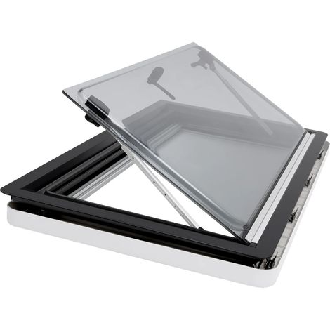 Fenêtre de ventilation, angle d'ouverture de 70°, pare-soleil intégré et moustiquaire, noir (1/2)