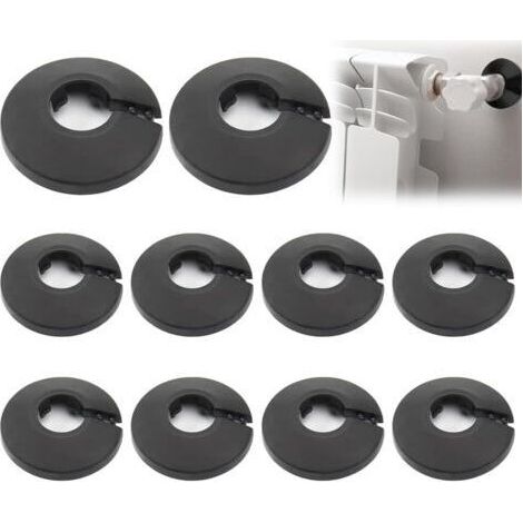 Sollbry – Lot de 10 rosaces simples pour radiateur – Cache tuyau 16mm – Installation facile – Plastique résistant aux hautes températures