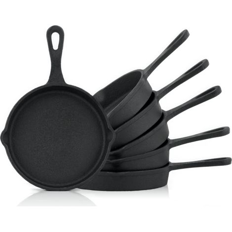 BBQ-Toro Padelle per grigliare in ghisa (set di 6) Ø 12,5 cm già bruciate (1/5)