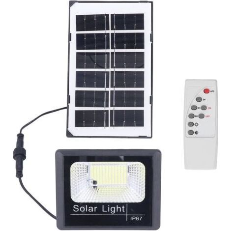 100LED Projecteur Solaire Extérieur IP67 Étanche Solaire Applique Murale Télécommande Lampadaire Jardin Lumière Solaire Extérieur Lumière Solaire Applique Solaire pour Jardin Haute Luminosité (1/5)