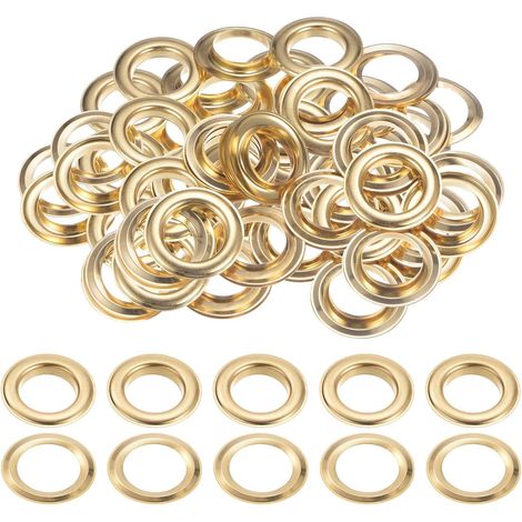 40 Ensembles d'Œillets avec Rondelles de 20 mm en Cuivre pour Rideaux en Tissu, Ceintures en Cuir, Chaussures, Sacs, Bricolage, Couleur Or (1/5)