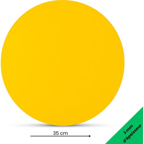 Panneau rond aluminium composite Jaune diamètre 350 mm – Épaisseur 3 mm – Usage déco ou pro, intérieur/extérieur