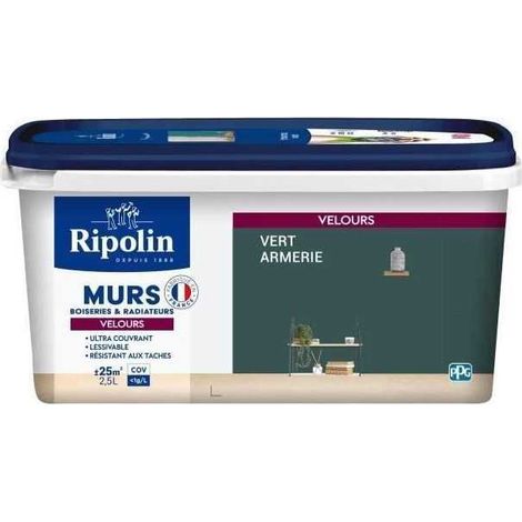 RIPOLIN Velvet Color Paint for Walls. Woodwork. Radiators - Army Green (1/3)