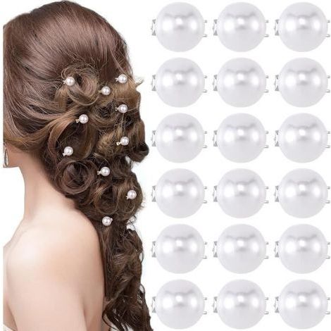 20 Mini-Haarspangen mit weißen Perlen für Damen, niedliche Haarnadeln, elegante Haaraccessoires für Mädchen (1/4)