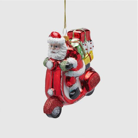 EDG, PENDENTE BABBO NATALE SCOOTER, H10XL10XL6CM, NATALE, DECORAZIONI DI NATALE