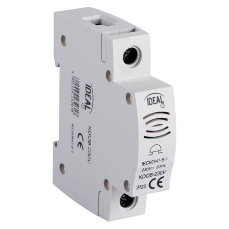 Kanlux – Sonnette de rail DIN électrique 230V – Alimentation 230V – Indice de protection IP44 – Fixation murale – Pour usage intérieur et extérieur (1/2)