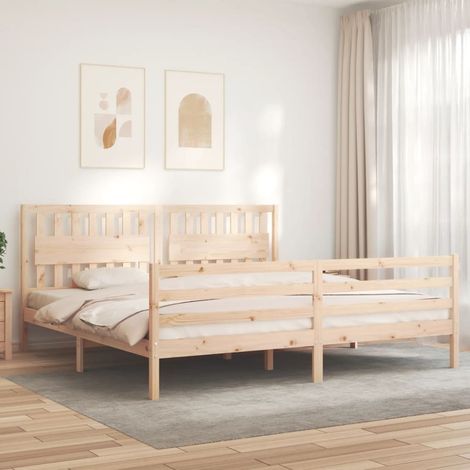 Massivholzbett mit Kopfteil 200x200 cm vidaXL (1/5)