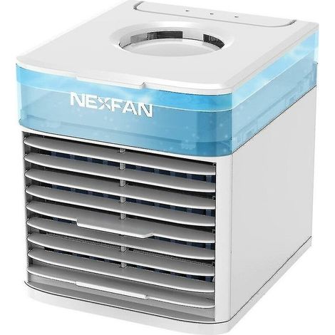 Ventilateur climatiseur portable 10W – 3 niveaux de ventilation – Capacité 500ml – Angle de balancement 90° – Lumière LED 7 couleurs