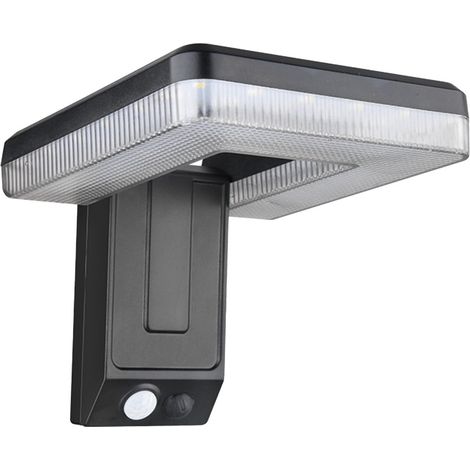 Lámpara de pared solar exterior impermeable con sensor de movimiento, luz de seguridad plegable, resistente a la intemperie, lámpara LED negra, no requiere energía para escaleras, balcón y patio. (1/5)