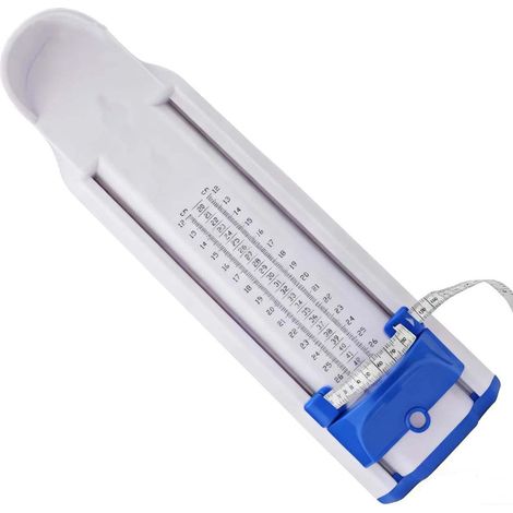 Mesureur de pied de bébé 120-280 mm pour la croissance des tout-petits – Règle professionnelle de longueur du pied en plastique robuste rouge (bleu) (1/5)