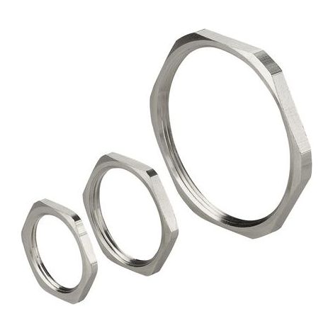 Ghiera Metal Nichelate Filettatura ISO Materiale Ottone UNI EN 12164 CW 614N Nichelatura 2-5 micron Filettatura M25x1.5