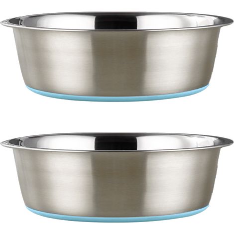 Gamelle pour chien bleue XL (25,5 cm) en acier inoxydable, antidérapante et anti-basculement (1/5)