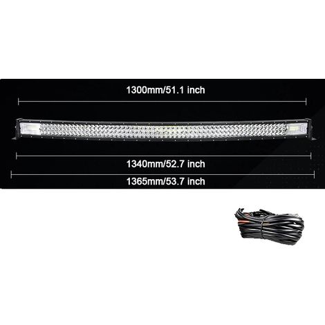 Barra luminosa, fascio luminoso combinato, design impermeabile, cavo curvo da 52 pollici (1/2)