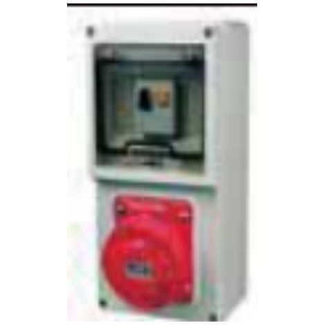 MARLANVIL - PRESA A PARETE IP55 3x32A+N+T-400V ROSSO+MGT.3P+N