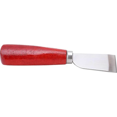 Lederschneidemesser mit Edelstahlklinge, abgeschrägter Schneide und Holzgriff