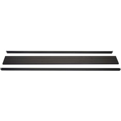 Abschluss-Set für WPC-Sichtschutz Savoie, Abschlussprofil Windschutz, WPC-Pfosten 180cm, anthrazit