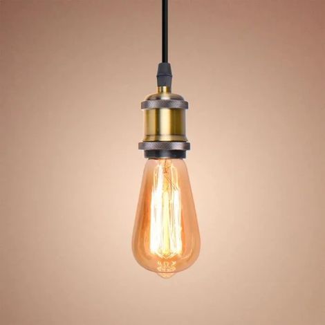 U-Do Vintage Plafonnier Lustre Suspension luminaire Antique E27 Culot de Lampe Edison de Douille Bronze (1/4)