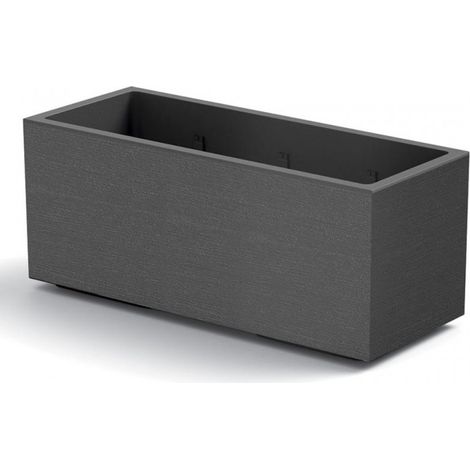Jardinière anthracite 80 cm – Résistante aux UV et aux chocs – Pour intérieur et extérieur – Nettoyage facile – Veca