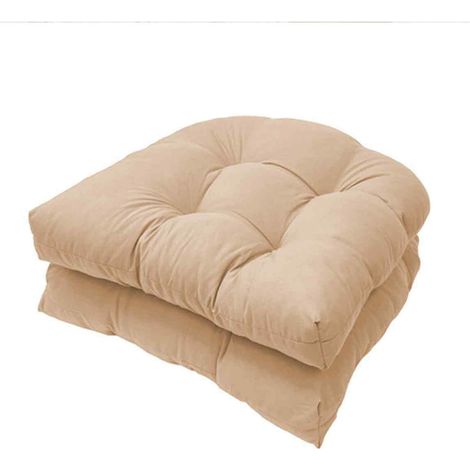 Coussins de siège touffetés pour meubles de patio, 48 x 48 cm, kaki clair