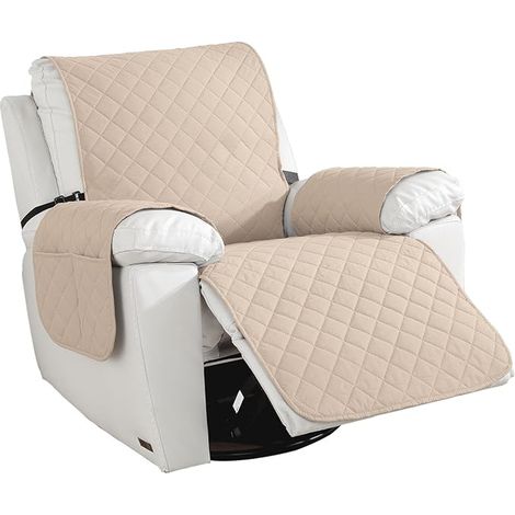 Armchair Cover for Recliner Sofa with Pocket, Removable, Washable, for Electric Relax Chair, Black (1/5)