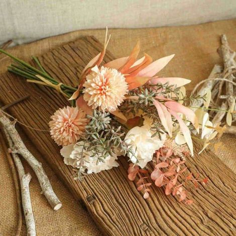 Fleurs Artificielles Plantes Faux Soie Bouquet de Fleurs Hortensia pour Maison Arrangement Mariage Arrangements Floraux(Champagne) (1/4)
