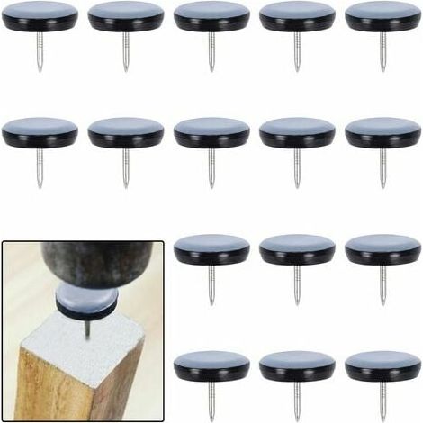 ZVD- Patins Meubles Lourds Patins Téflon Auto-adhésif Rond avec vis Anti-vibration Patins Glisseurs pour Meubles Bleu/Black Dérapage Super planeurs (16 Pièces 25mm25mm) (1/4)