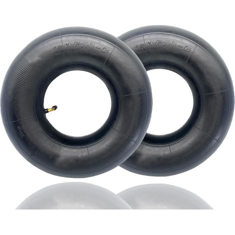Lot de 2 chambres à air 15 x 6.00-6 avec valve incurvée, 15 x 6.00-6 ATV pour tondeuses à gazon, brouettes, remorques de jardin, karts, chariots de plage, presses à gazon (1/5)