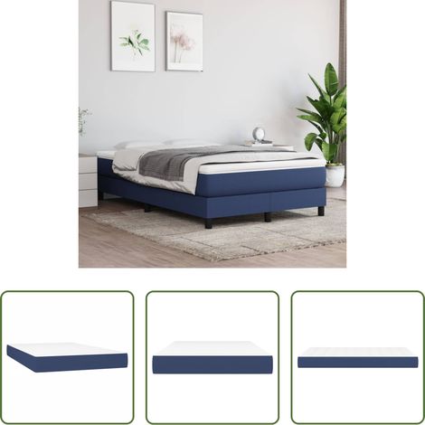 Sommeil de qualité -  Matelas de lit à ressorts ensachés fermeté moyenne Bleu 120x200x20 cm Tissu (1/5)