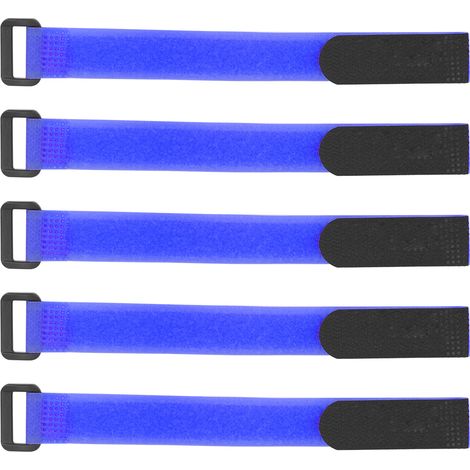 DUUTI Set mit 5 Fahrradlenkerriemen (19 cm), Nylon mit Klettverschluss, selbstklebend, blau (1/5)