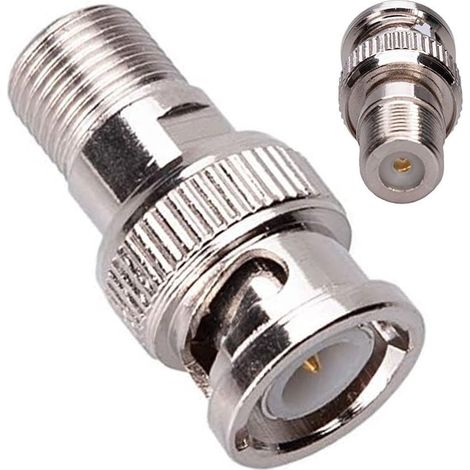 MaxTech - Connettore Adattatore Maschio Bnc / Presa Sat Femmina Telecamere Maxtech C-002 -