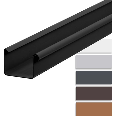Gouttière PVC 200cm en forme caisson – Accessoire pour gouttière – Montage facile – Résistante aux intempéries et UV – 68mm Anthracite (1/5)