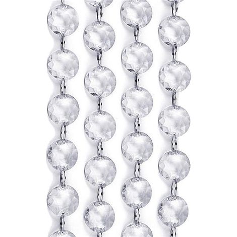 Guirnalda de cristal de 100 cm, transparente, 1 unidad. (1/5)