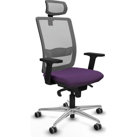 Chaise de bureau piqueras y crespo Haches gris maille aluminium (1/2)