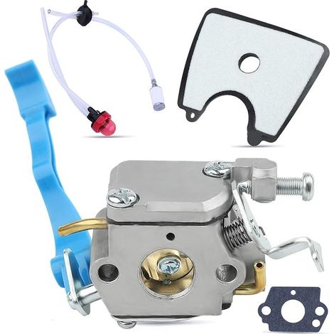 Kit Carburateur pour Husqvarna 125B 125BX 125BVX Souffleur de Feuilles, Carburateur + Joints + Conduite + Filtre Carburant + Poire d'amorçage + Filtre Air + Passe-Câble Ensemble 8 en 1 (1/5)