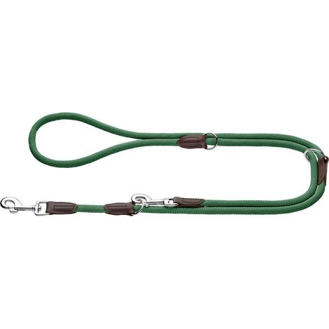Laisse réglable pour Chien Freestyle - Couleur : Vert foncé - Robuste et résistante aux intempéries - 3 Positions de réglage - Corde avec Noyau en Polyamide - Doux au Toucher - Facile (1/5)