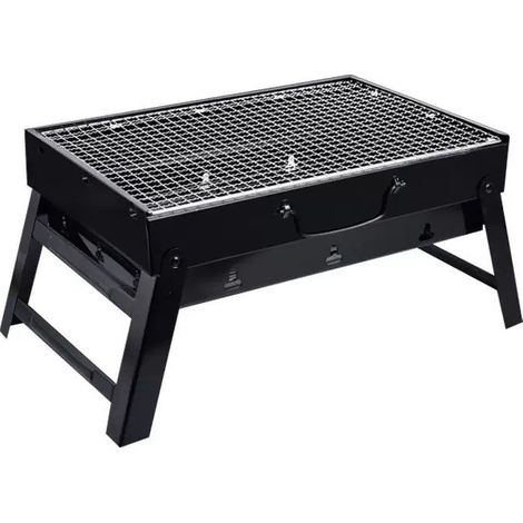 Barbecue portable au charbon pliable, style valise 43×30 cm, idéal pour les barbecues en plein air, le camping, les pique-niques, le jardin et le balcon (1/4)