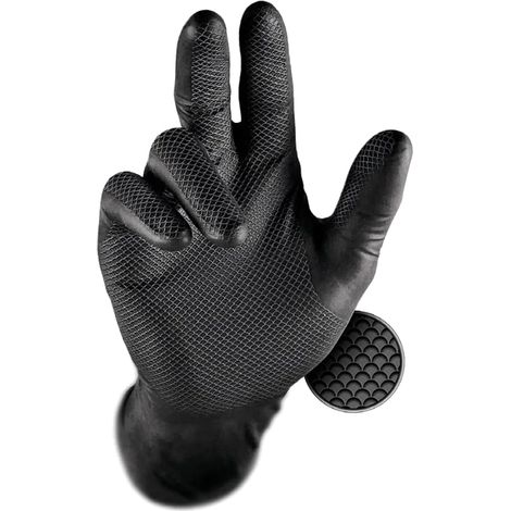 Guanti in nitrile grippaz Issaline 246BK neri - S - Nero