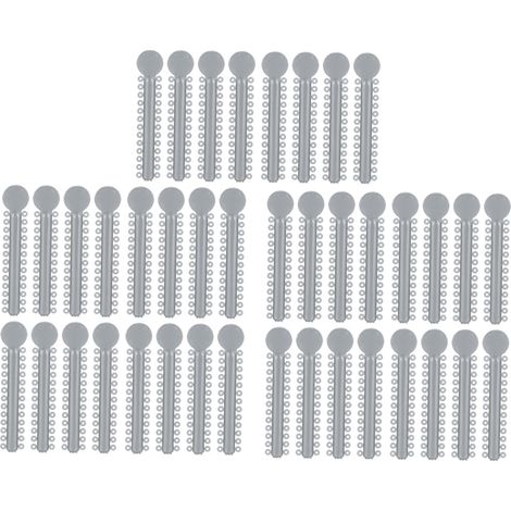 40 attaches orthodontiques élastiques en plastique argenté pour ligature dentaire, lot de 40 pièces (1/5)
